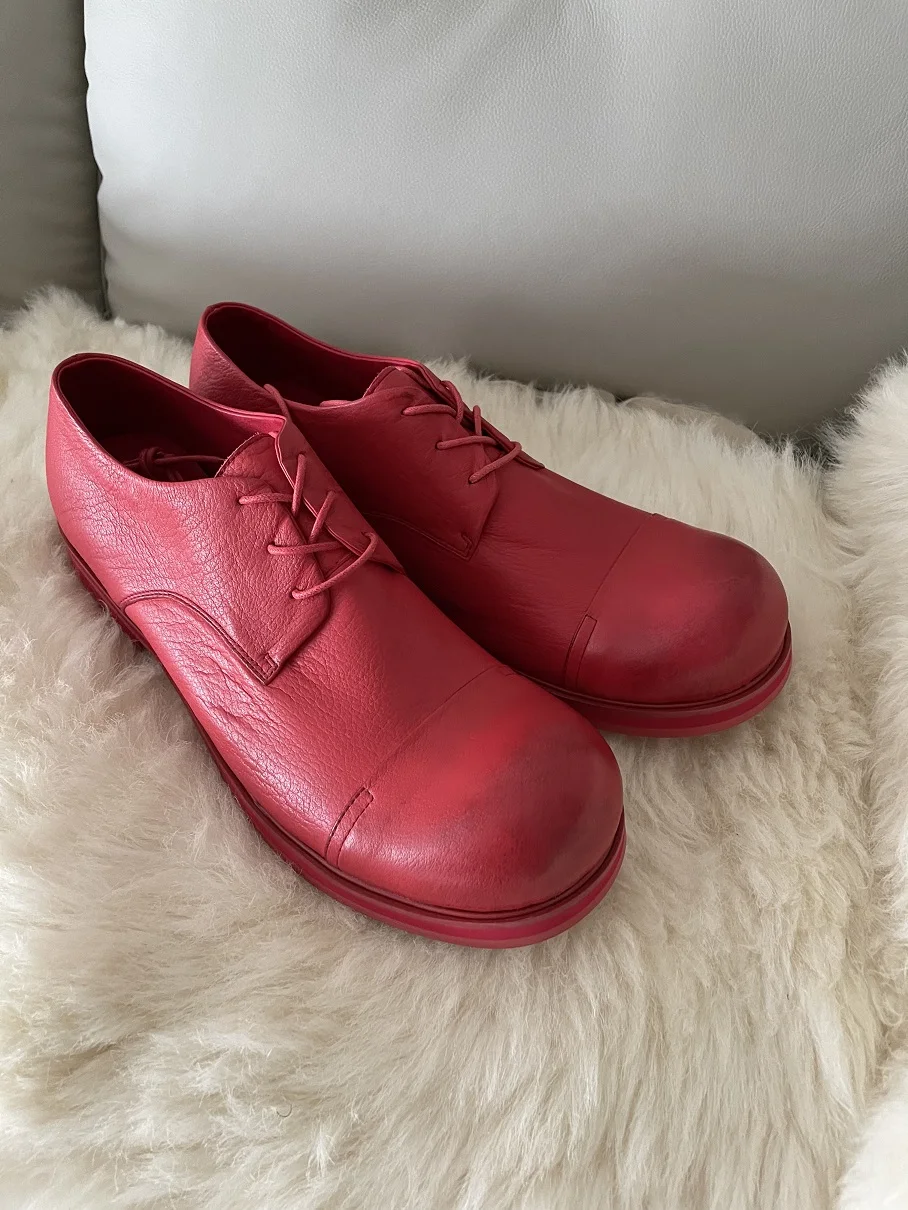 Туфли мужские из натуральной кожи натуральная кожа круглый носок толстая