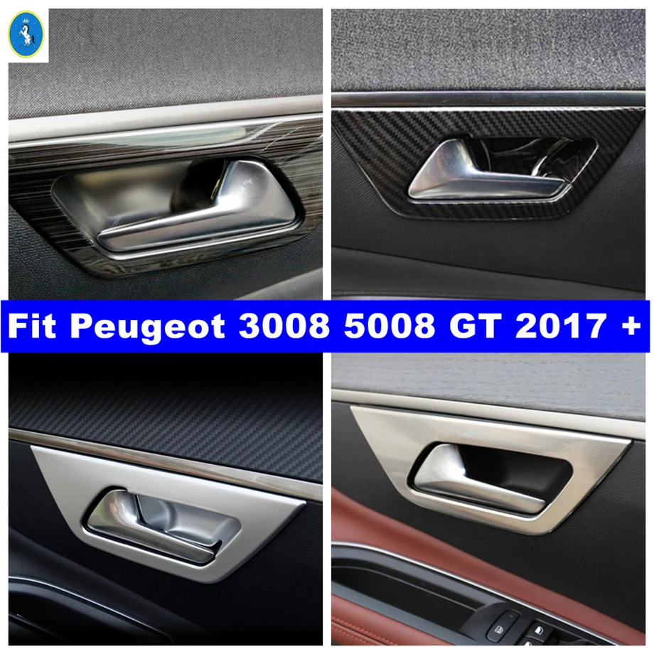 

Car Inner Door Handle Bowl Frame Cover Trim For Peugeot 3008 5008 GT 2017 - 2022 Carbon Fiber / Matte / Black Brushed / Silver