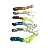 10 pcs mix strength ultrasoft soft tube skirts colorful soft crappie lures skirted rubber tube squid soft lure for fishing