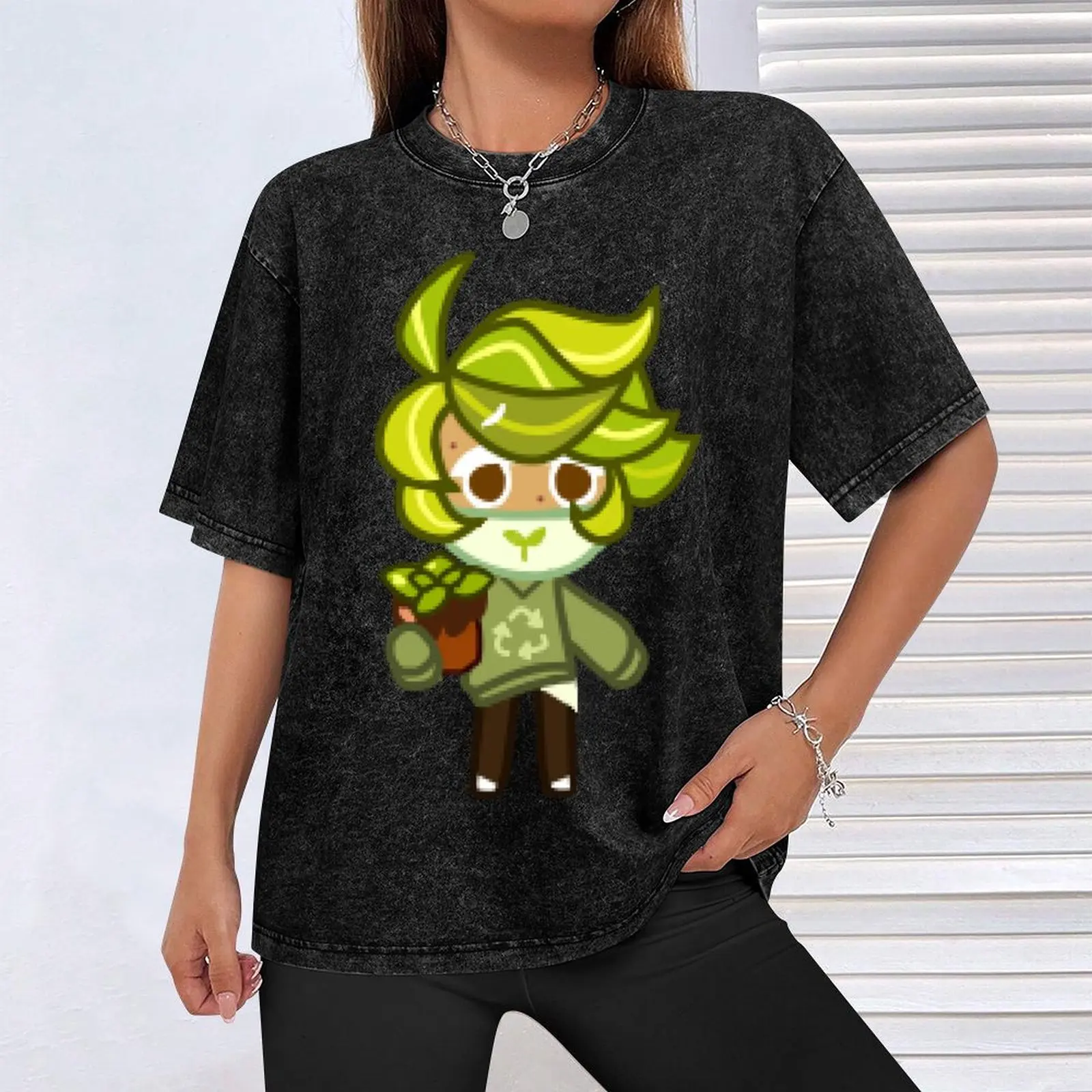 Футболка с изображением печенья бега и Великобритании мешковатые рубашки аниме