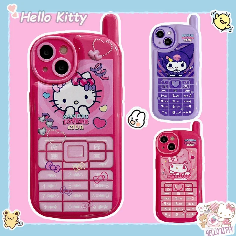 

Sanrio Hello Kitty Kuromi My Melody Phone Case IPhone14 13 12 11 Xr Pro Max Silicone Cartoon Phone Case Cell Phone Accessories