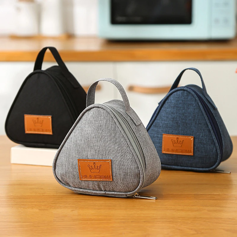 

Triangle Thermal Insulation Bag Aluminum Foil Sushi Rice Ball Storage Bag for Primary School Cute Lunch Box Outdoor Snack Bag