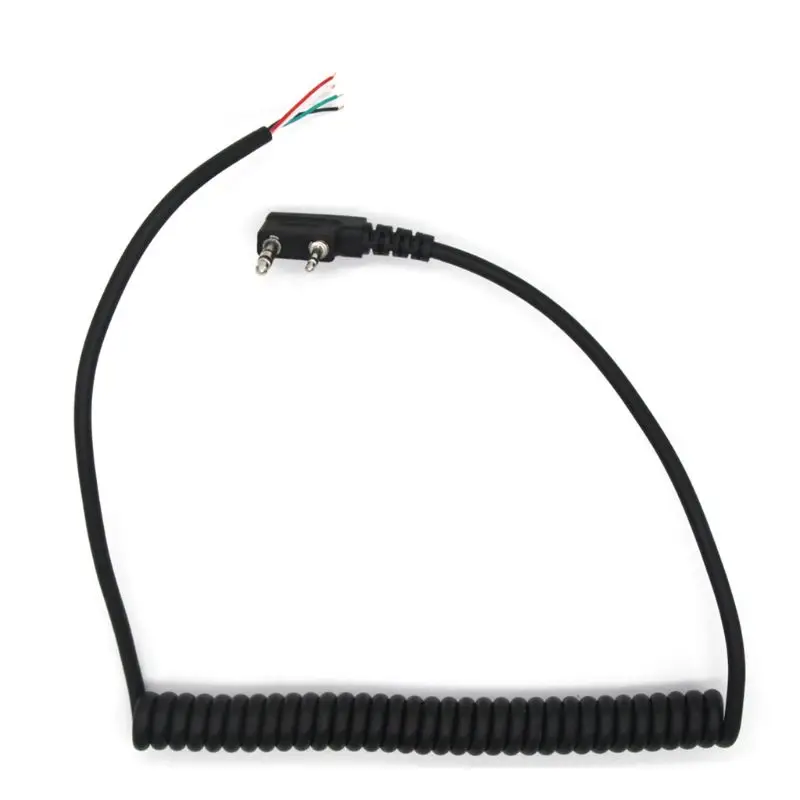 

70cm Universal Speaker Mic Cable for BAOFENG UV5R for kenwood TK-240 Linton Hand Mic Cable Black Easy Operation QXNF