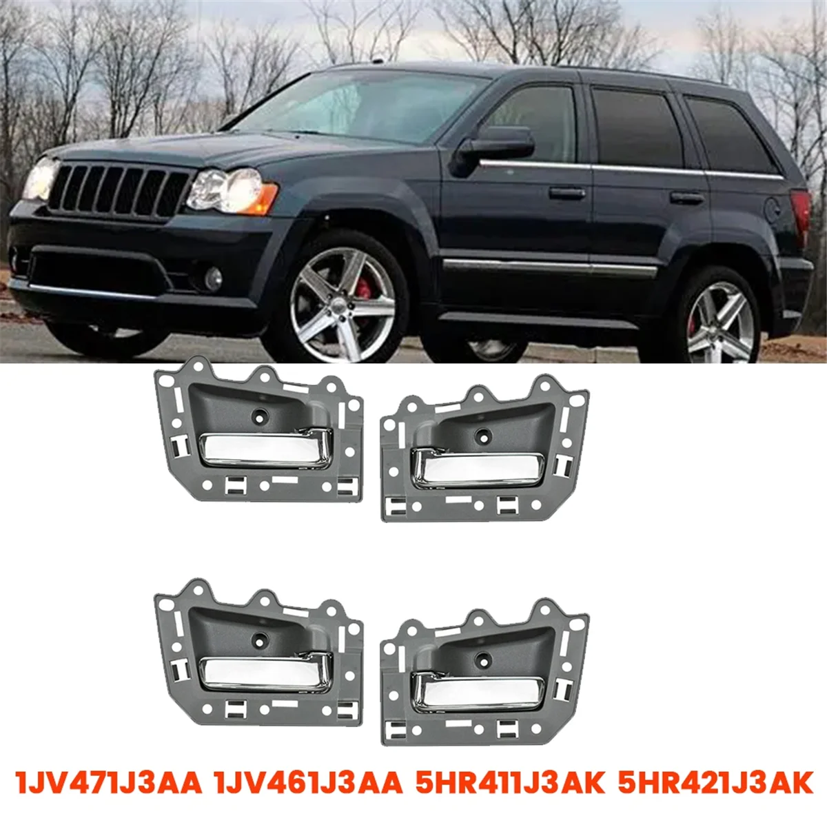 4 шт./комплект внутренняя дверная ручка для Jeep Grand Cherokee 2005-2011 1JV471J3AA 1JV461J3AA 5HR411J3AK