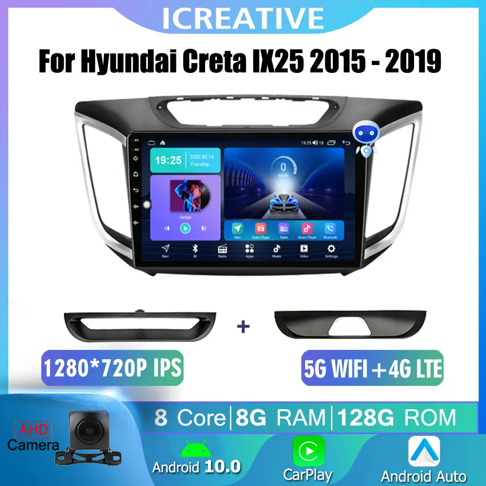 

DSP Carplay Auto Stereo 4G WIFI For Hyundai Creta IX25 2015-2019 Android Car Radio Navigation GPS Autoradio 2 Din Video Player