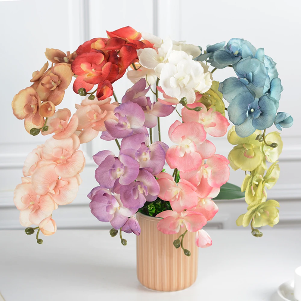 

1PC Artificial Flowers Real Touch Artificial Moth Orchid Butterfly Orchid for new House Home Wedding Festival Decoration