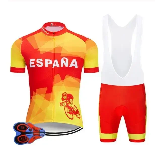 Комплект велосипедных трикотажных изделий Pro Spain 9D Pad Bike Wear Ropa Ciclismo мужская летняя