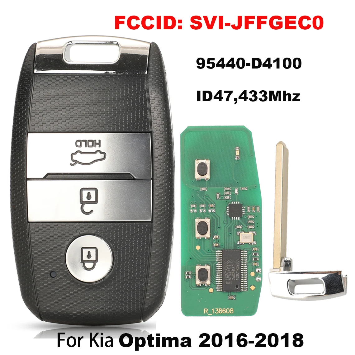 

Умный ключ от автомобиля jingyuqin 433 МГц с ID47 95440-D4100 для Kia Optima 2016-2018, дистанционный ключ от автомобиля FCCID: SVI-JFFGEC0