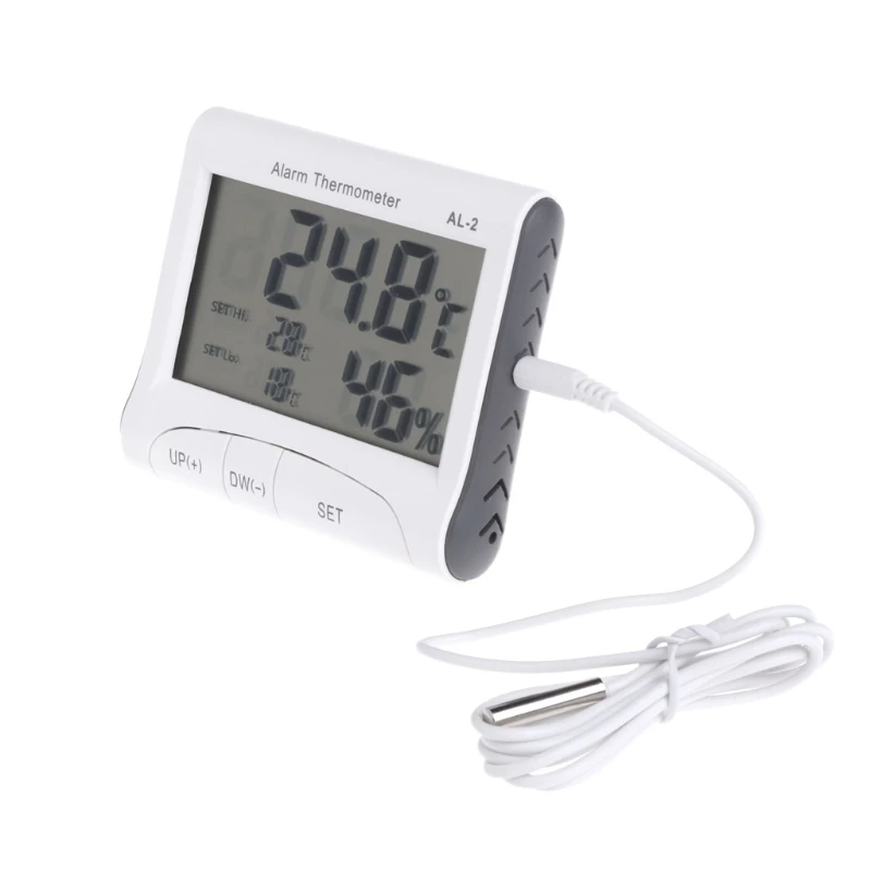 

LCD Digital Alarm Thermometer Hygrometer Indoor Outdoor Weather Station w Sensor