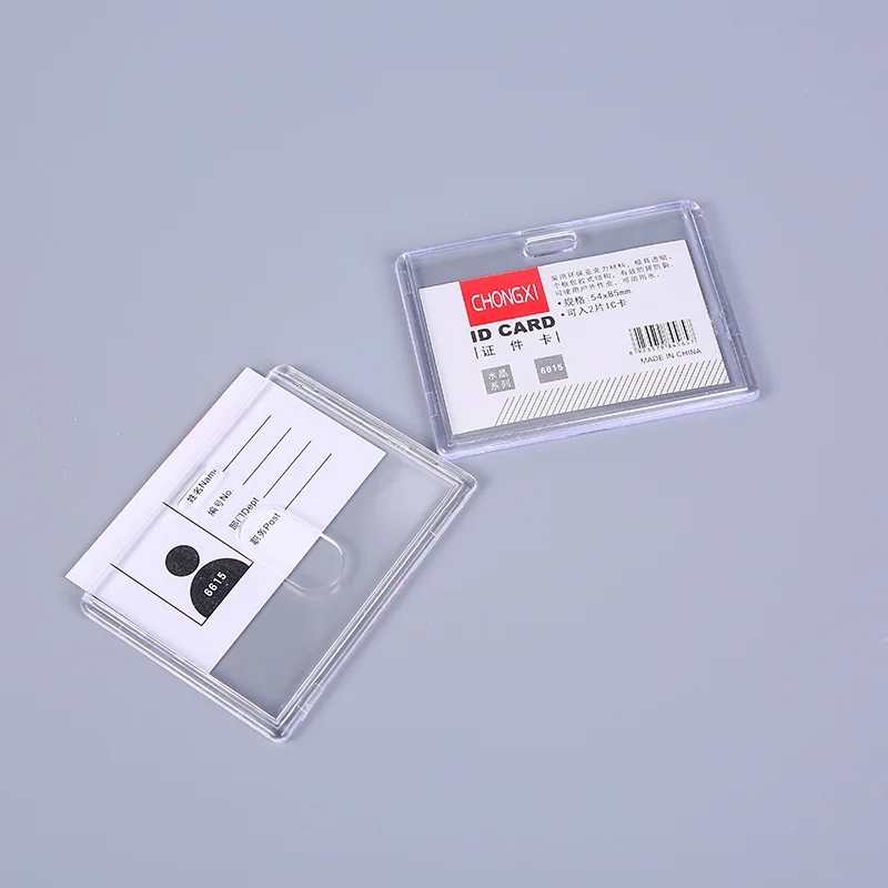 

Clear Card Holder Acrylic Office Staff Card Credential Cover Pvc Girl Student Id Name Bus Case Protect Tool For Men Women 2022