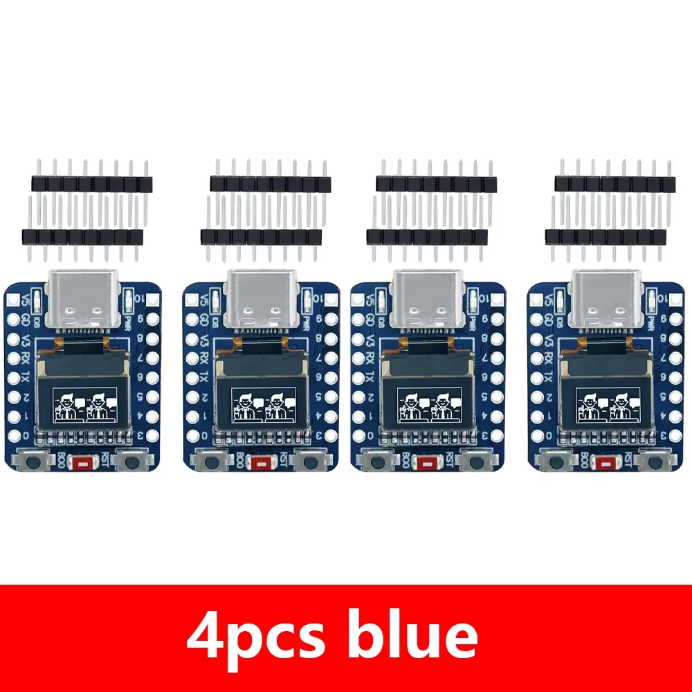 Фото Плата разработки MINI ESP32-C3 с модулем Wi-Fi 2.4G и Bluetooth 4, 0.42-дюймовым OLED-дисплеем, 4 МБ флеш-памяти, керамической антенной, USB Type-C, ESP32 C3 №5