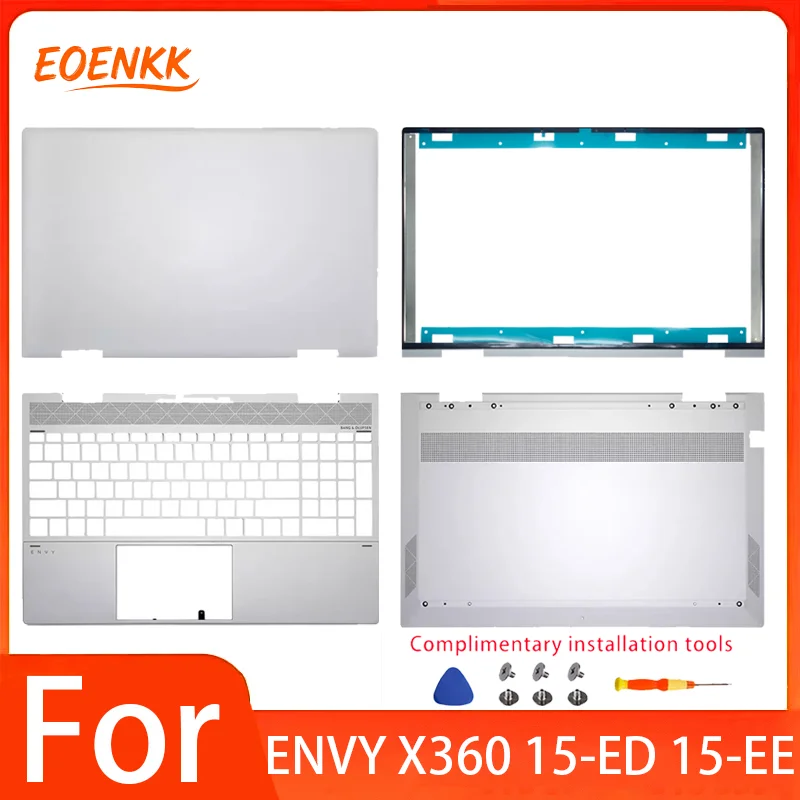 Фото Новый чехол для ноутбука ENVY X360 15-ED 15-EE, задняя крышка с ЖК-дисплеем для ноутбука, упор для рук, нижний корпус, серебристый L93203-001/коричневый L93204-001 №1