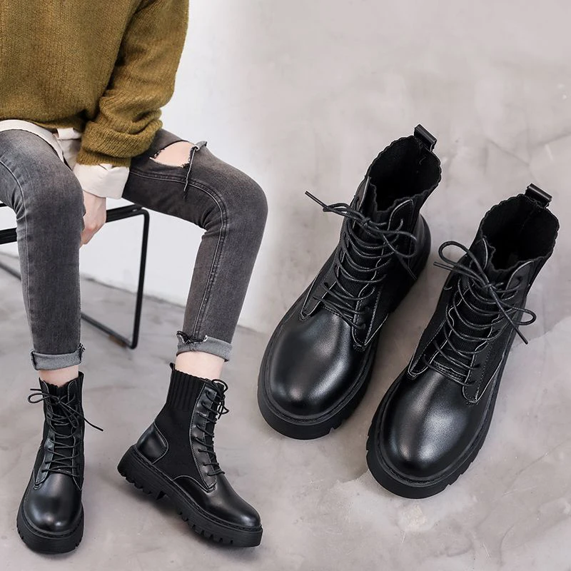 

Женские ботинки на шнуровке, осенне-зимние дизайнерские ботинки с круглым носком, модная женская обувь до щиколотки, 2022