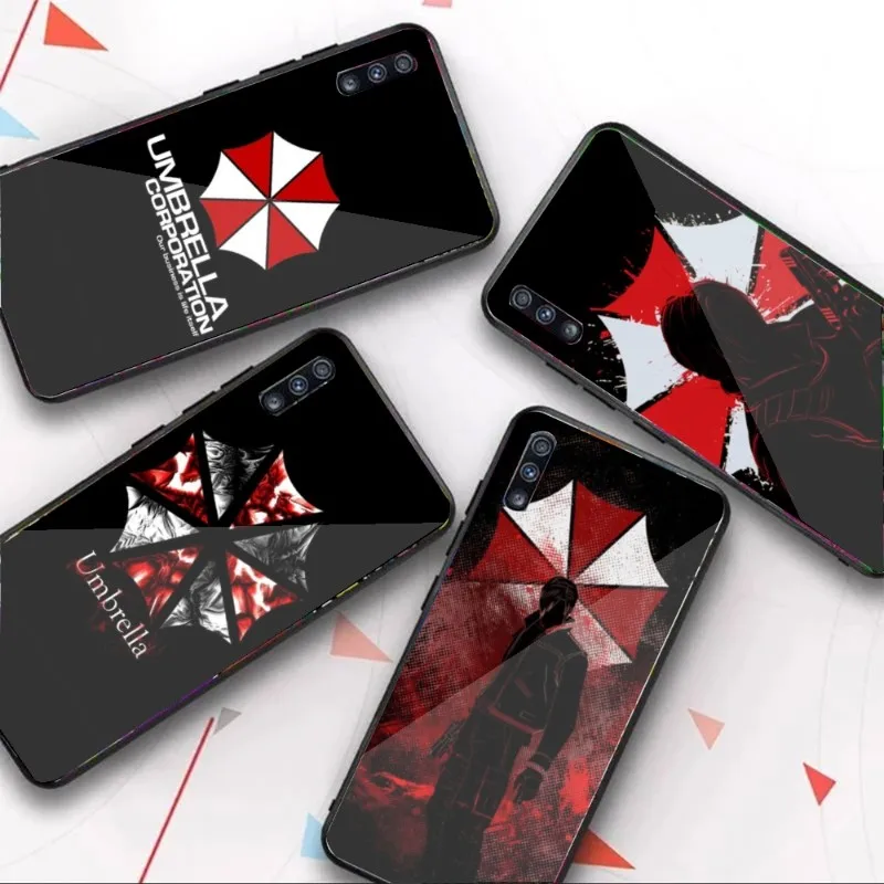 

Game Umbrella Phone Case For Samung A32 A51 A52 NOTE 10 20 S10 S20 S21 S22 Pro Ultra Black PC Glass Phone Cover