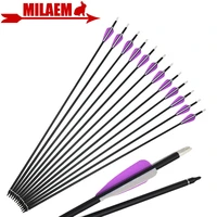 archery carbon arrow spine 500 id6 2mm replace arrowhead rubber feather compound recurve bow shooting hunting accessories