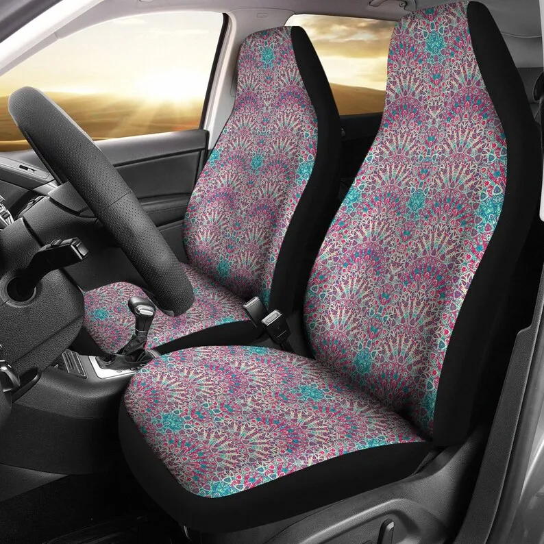 

Beautiful Boho, Jeep VW Beetle, Chevrolet Chevy, Boyfriend Dad Son, Gift Present Idea, Multi Colored, 2 Front Seat Covers