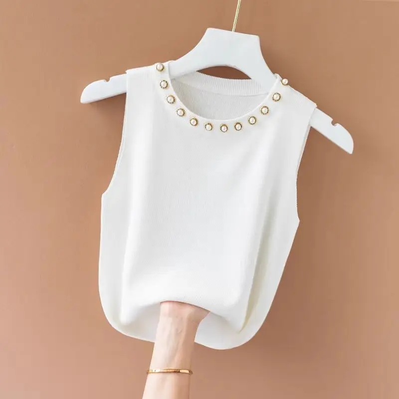 Женский богемный Топ без рукавов однотонный Свободный на бретельках с вышивкой и