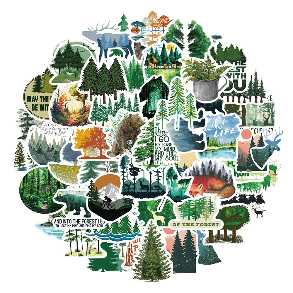 

10/30/50PCS Cartoon Outdoor Forest Personality Creative Sticker Computer Refrigerator Motorcycle Waterproof Sticker Wholesale
