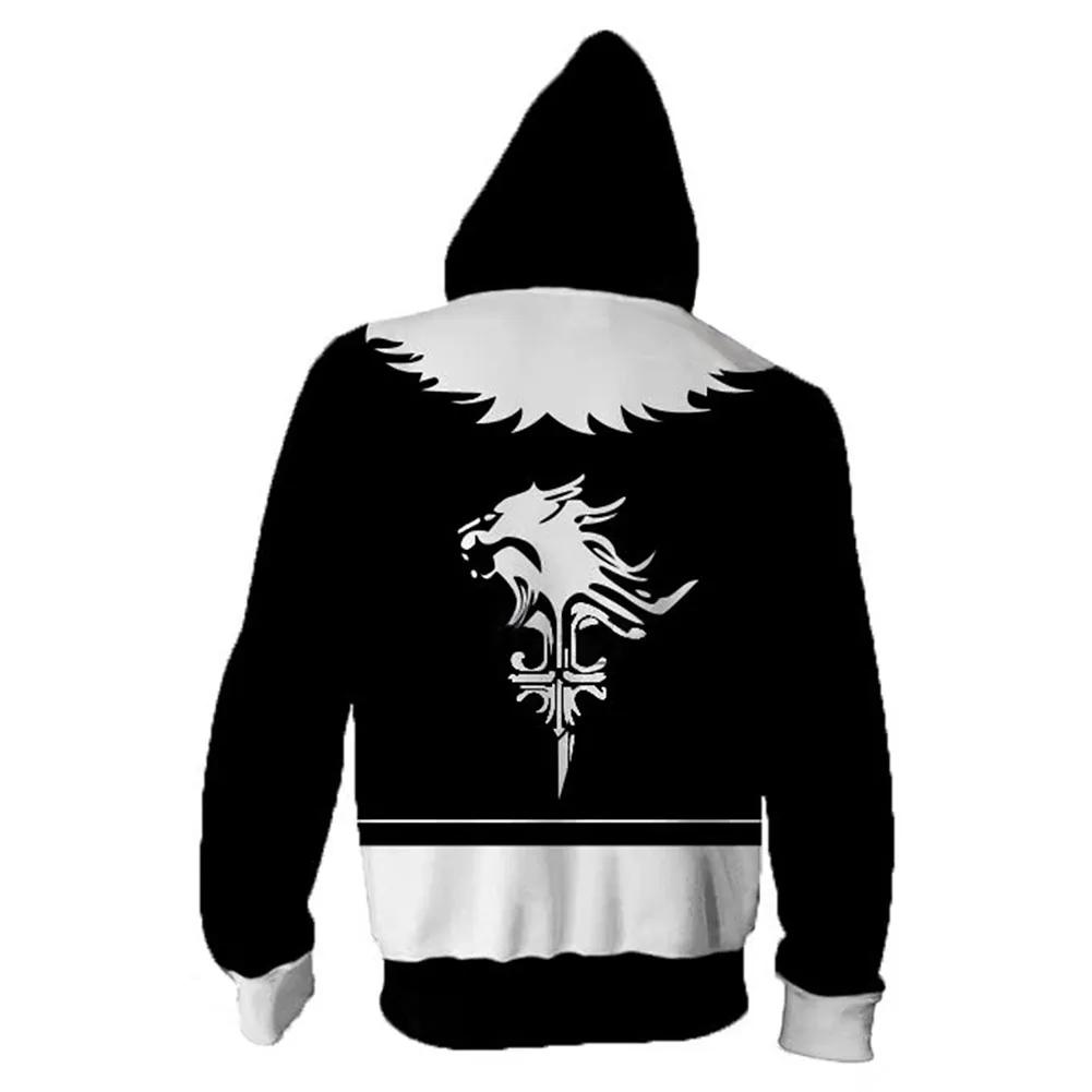

Final Fantasy Squall Leonhart Cosplay Hoodies Sweatshirt Zipper Up Hoodie Pullover Jacket 3D Print Thin Sweatshirts Coat