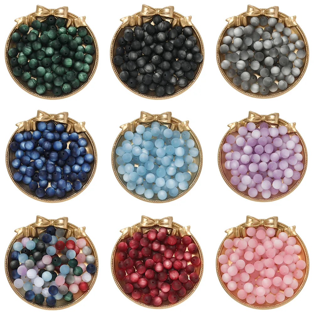 10 шт./лот 8/10 мм смоляные бусины кошачий глаз трехцветные свободные круглые для