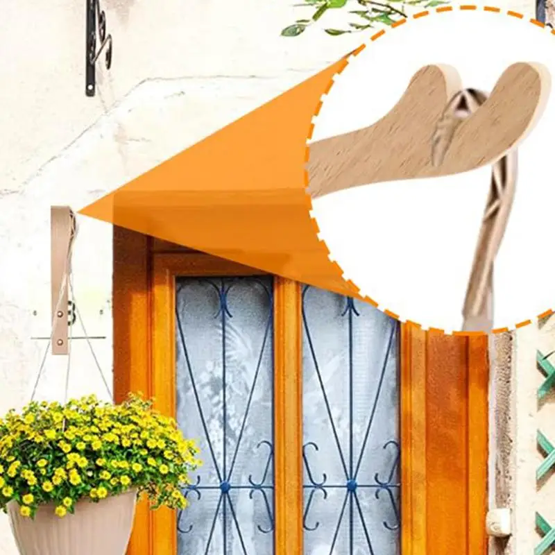 Вешалка для растений крючок настенного крепления деревянный кронштейн