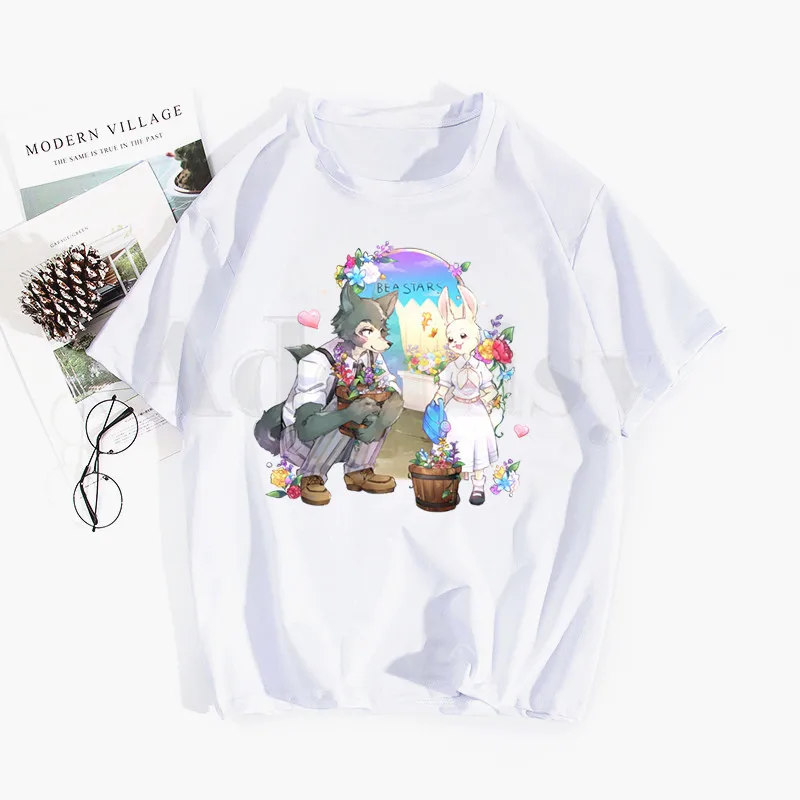 

BEASTARS Anime Furry Manga Louis Hip Hop T Shirt Men Women Printed Oversized T-shirt Harajuku Style Summer Short Sleeve Tee Tops