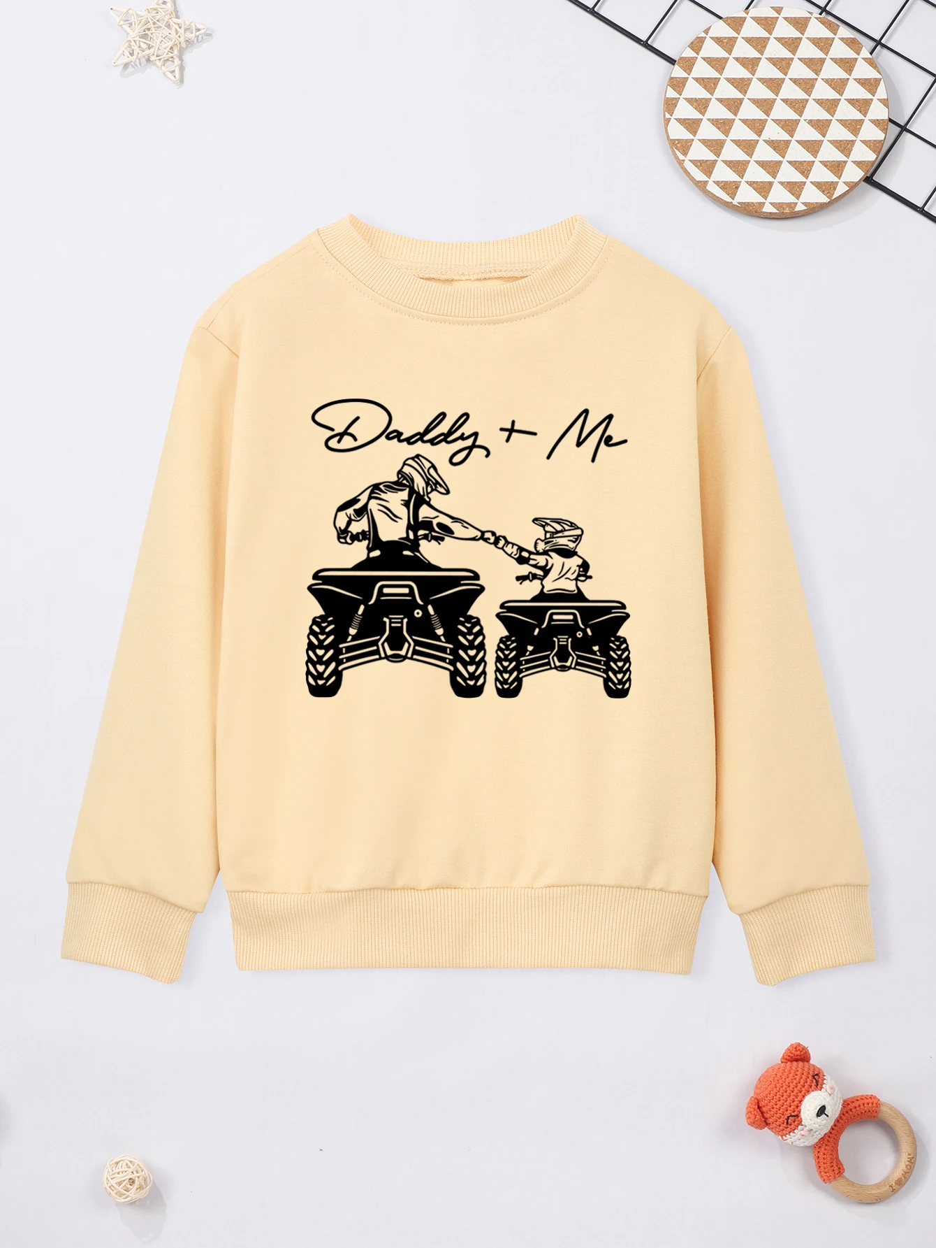 Модная Пуловерная Толстовка С Круглым Вырезом И Принтом Папы Для Детей.