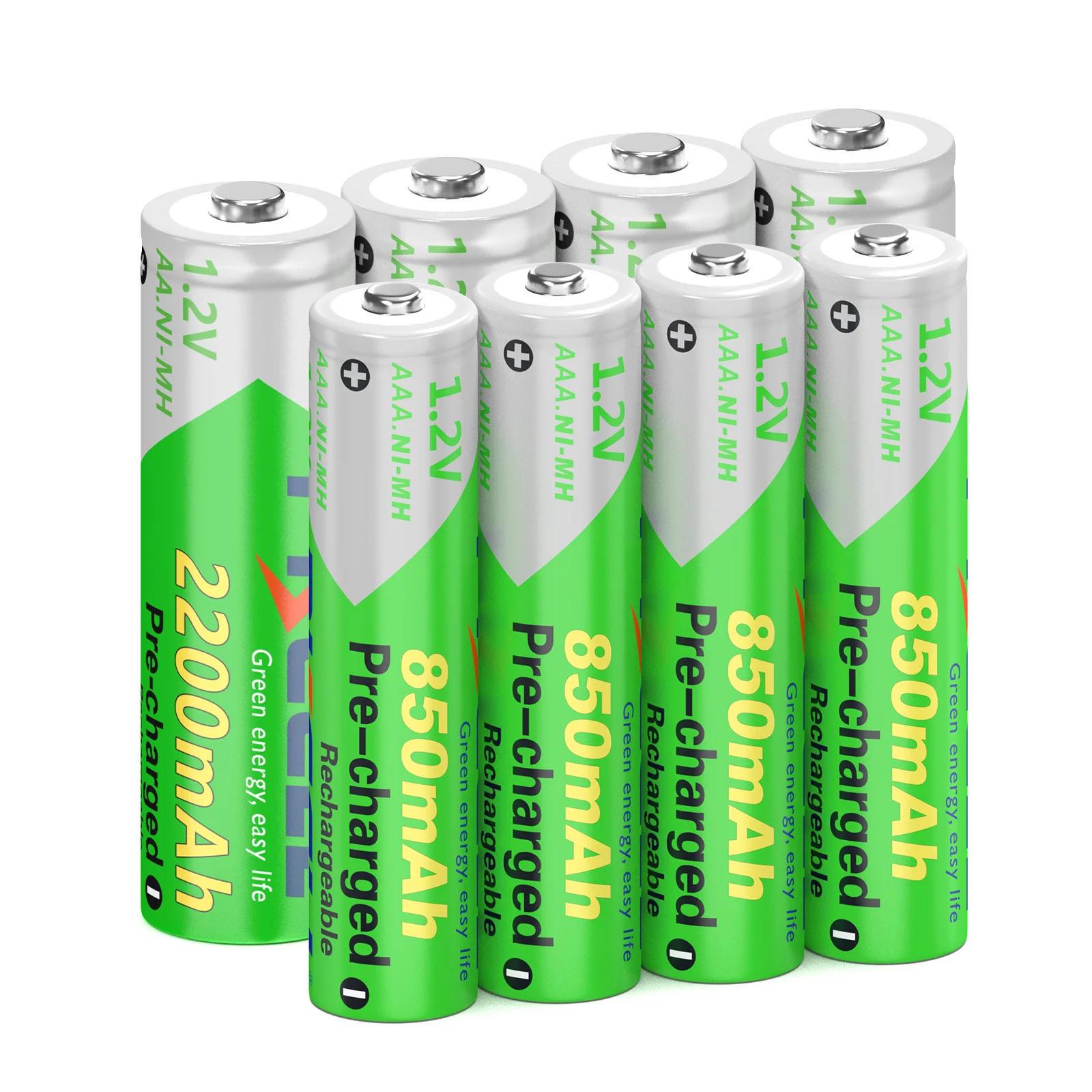 (8 шт. в упаковке) 4 AAA батарея 850 мАч и AA 2200 3A 1 2 Ni-MH батареи низкий саморазряд с