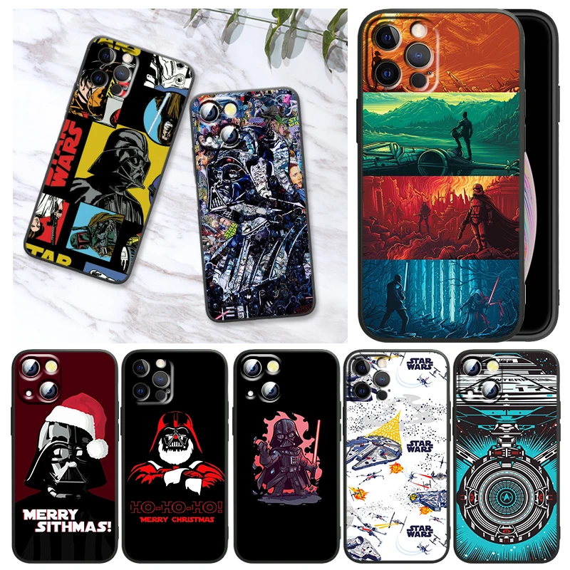 

Christmas Star Wars For Apple iPhone 13 12 Pro Max Mini 11 Pro XS Max X XR 8 7 6 Plus SE2020 Black Soft Silicone Phone Case Capa