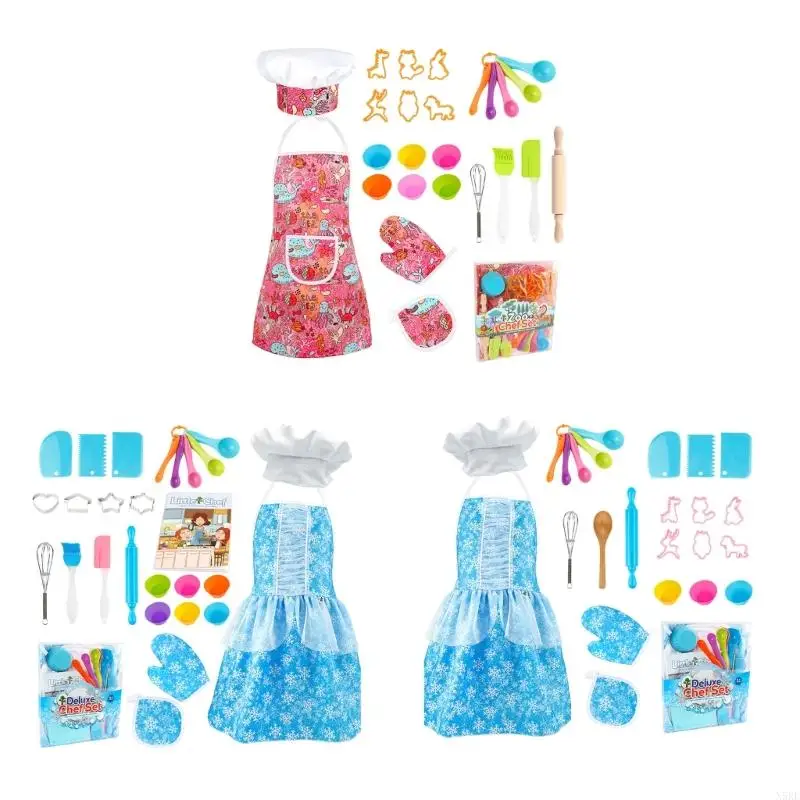 N5KE Набор поваров для выпечки набор приготовления пищи и с фартуком шляпа повара