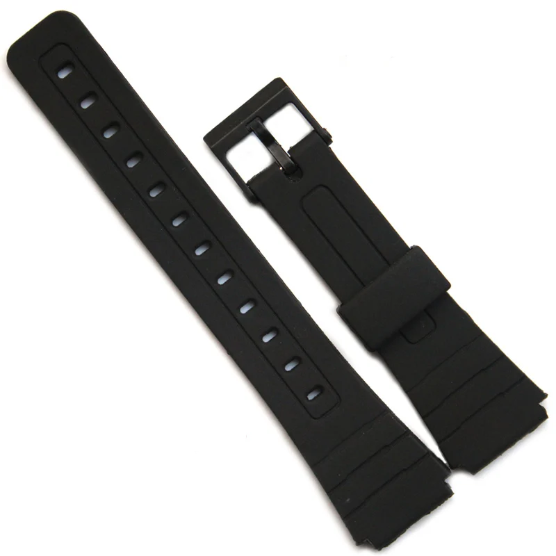 

XIAOMI Watch Band Replacement Strap For Casio F-91W 18mm Black Resin Plastic Wrist Watchstrap with Pins Metal Buckle F91 F91W