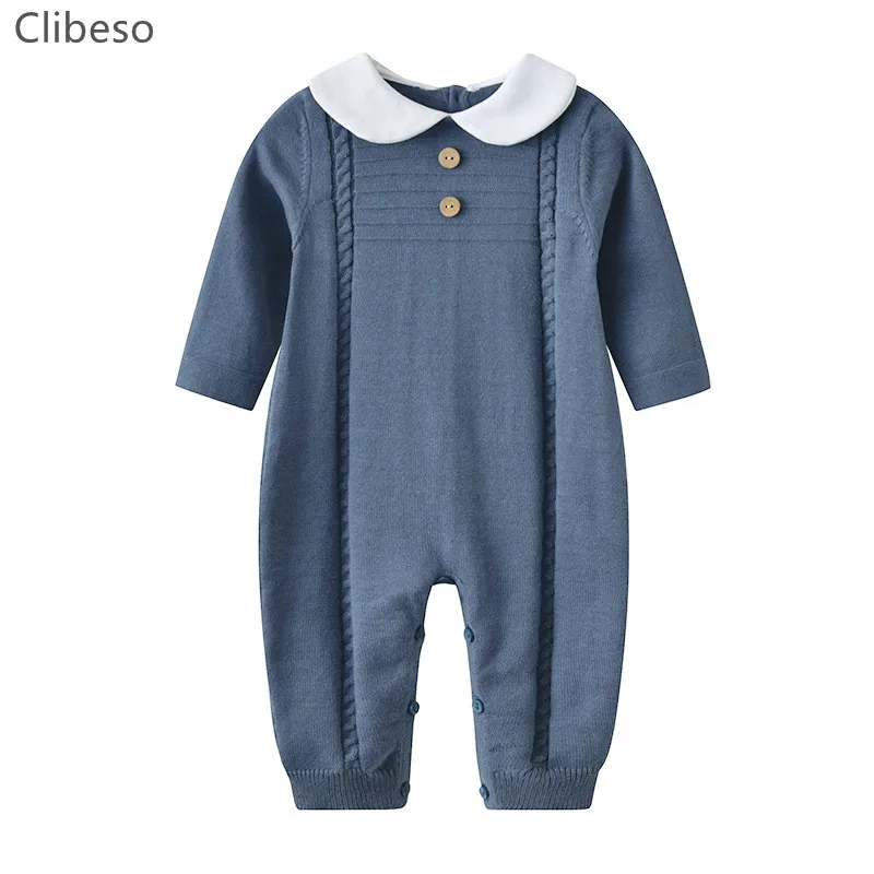 

Spring Infant Baby Knit Rompers Children Boys Sweater Jumpsuit Kids Overalls Newborn Girls Knitted Clothes Knitwear Onesies