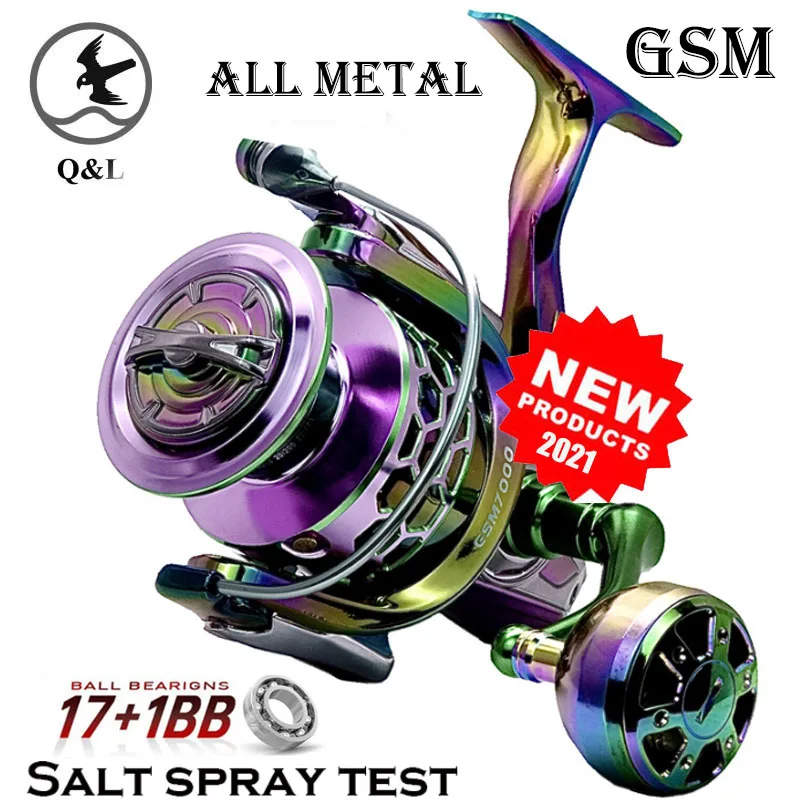 

Q&L 30kg Max Drag 5.2:1 Metal CNC1000-7000 Spinning Fishing Reel Carp Wheel CNC Full Metal Rocker Large capacity wire cup