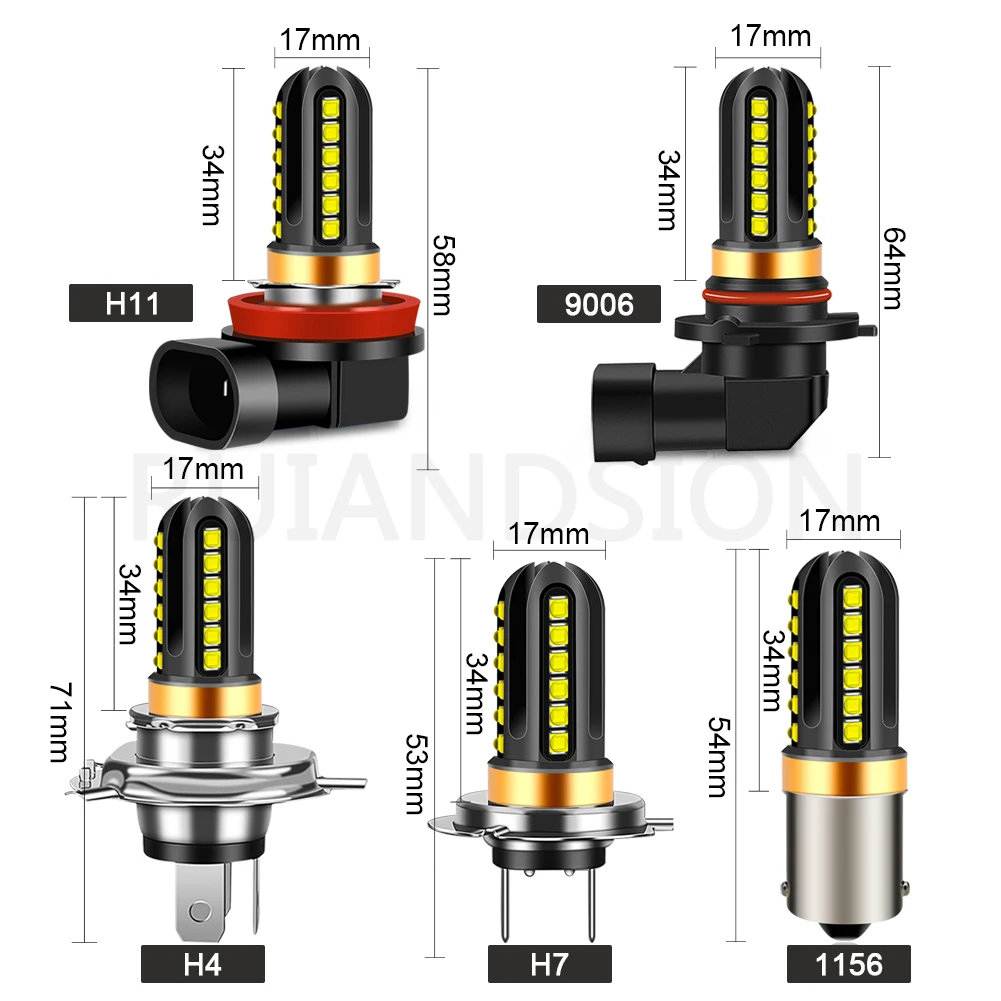 

RUIANDSION 2Pcs 1156 H11 H7 H4 9006 XBD Canbus 7.8W Car Bulb 10V Car Reverse Bulbs Turn Signal Lamp Fog Bulb 30V White 1500Lm