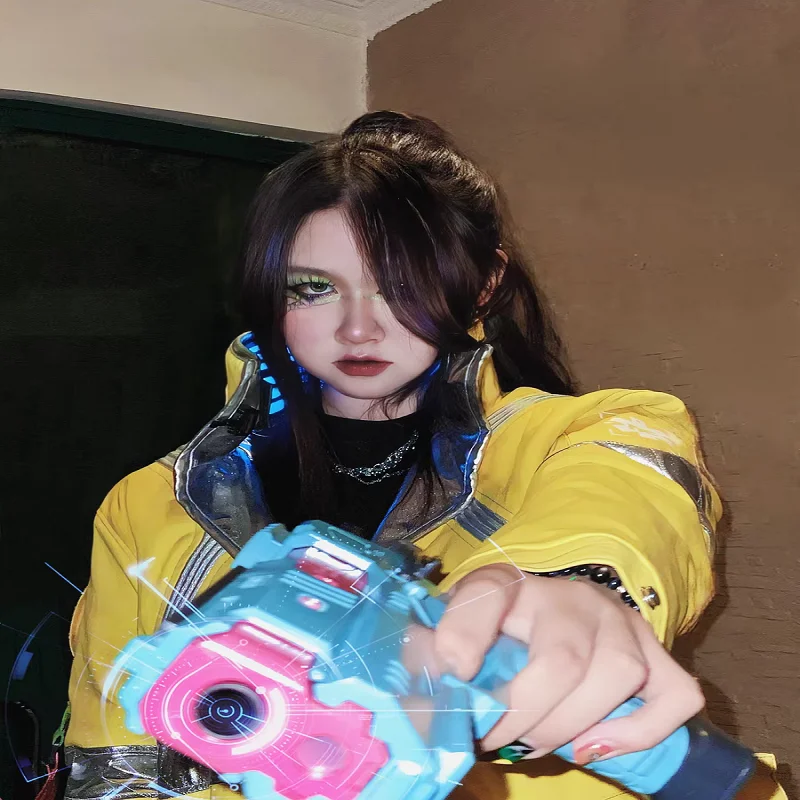 

Костюм для косплея Дэвида Мартинеза из аниме «киберпанк», желтый жакет с эмблемой Давида на молнии, пальто, Униформа, костюм