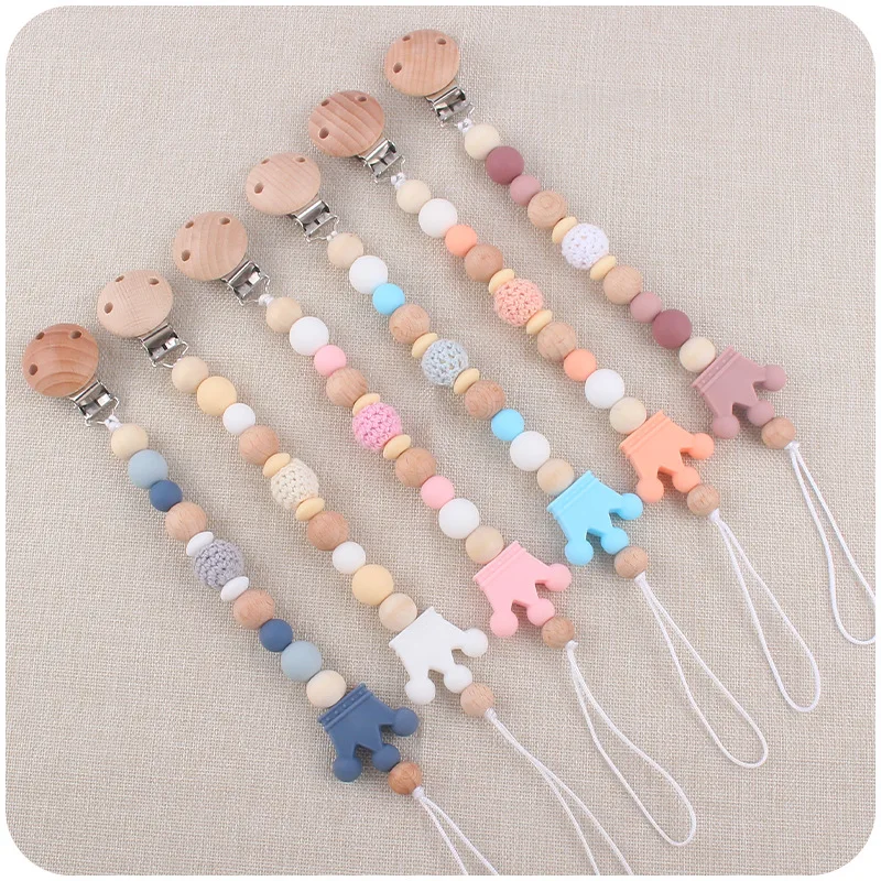 

Baby Pacifier Chain Silicone Beads Soother Nipple Clip Infant Dummy Holder Strap for Baby Chew Toy Teether Teething BPA Free