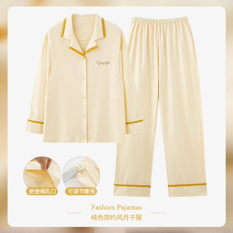 Confinement Clothing Summer Thin Postpartum Materni Pajamas Women Spring and Autumn Pregnancy Plus size Nursing H...