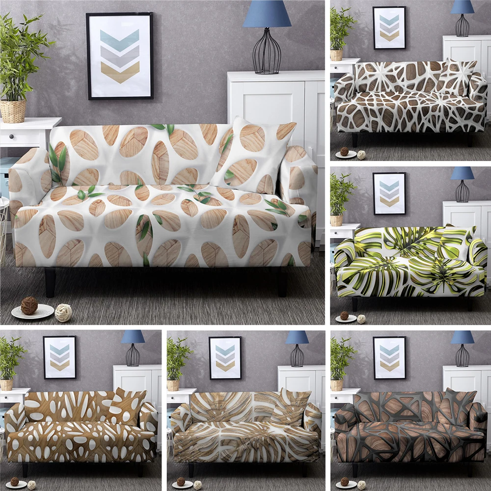 

3D Luxury Marble Sofa Cover For Living Room L-Shape Sectional Sofa Geometric Plaid Couch Covers 1/2/3/4 Seater Decor Protector