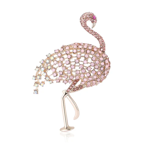 Beaut & Berry Роскошные ажурные броши со стразами и фламинго для женщин, булавки с птицами и животными, подарок на вечеринку для друзей, ювелирные аксессуары