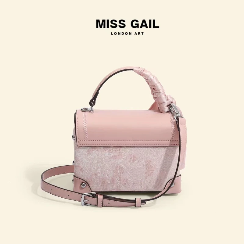 Миниатюрная Женская Квадратная Сумка С Лентой И Бантом Блестящими Пайетками