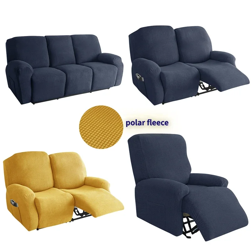 

1 2 3 Seater Polar Fleece Recliner Sofa Cover for Living Room Stretch Spandex Armchair Slipcovers Elastic Lazy Boy Chair Covers