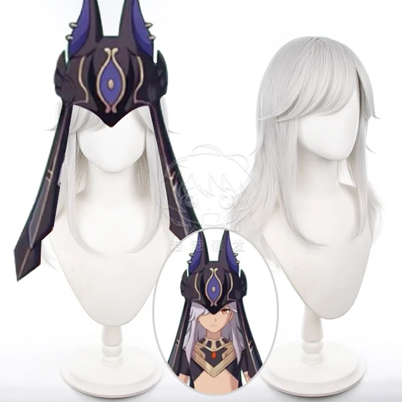 

Косплей игры Genshin Impact Cyno белые парики подарки на волосы Аниме Cyno обувь сапоги золотой пояс Genshin Sumeru Akademiya Sai Nuo головные уборы