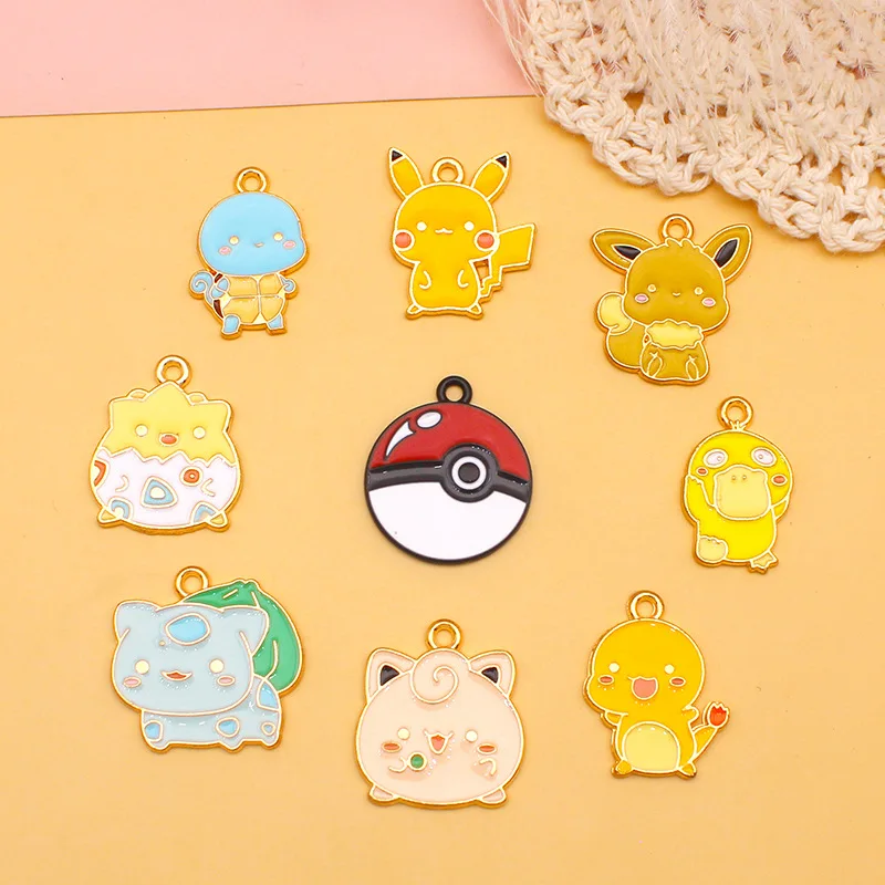 

10pcs Kawaii Cartoon Animation Enamel Yellow Duck Game Turtle Charms Pendant DIY Keychain Earrings Charms Jewelry Making