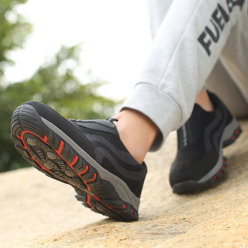 SALUDAS Men Slip on Loafers Walking Shoes Mesh Breathable Comfortable Casual Tennis Sneakers Non-slip Outdoor Climbing Shoes