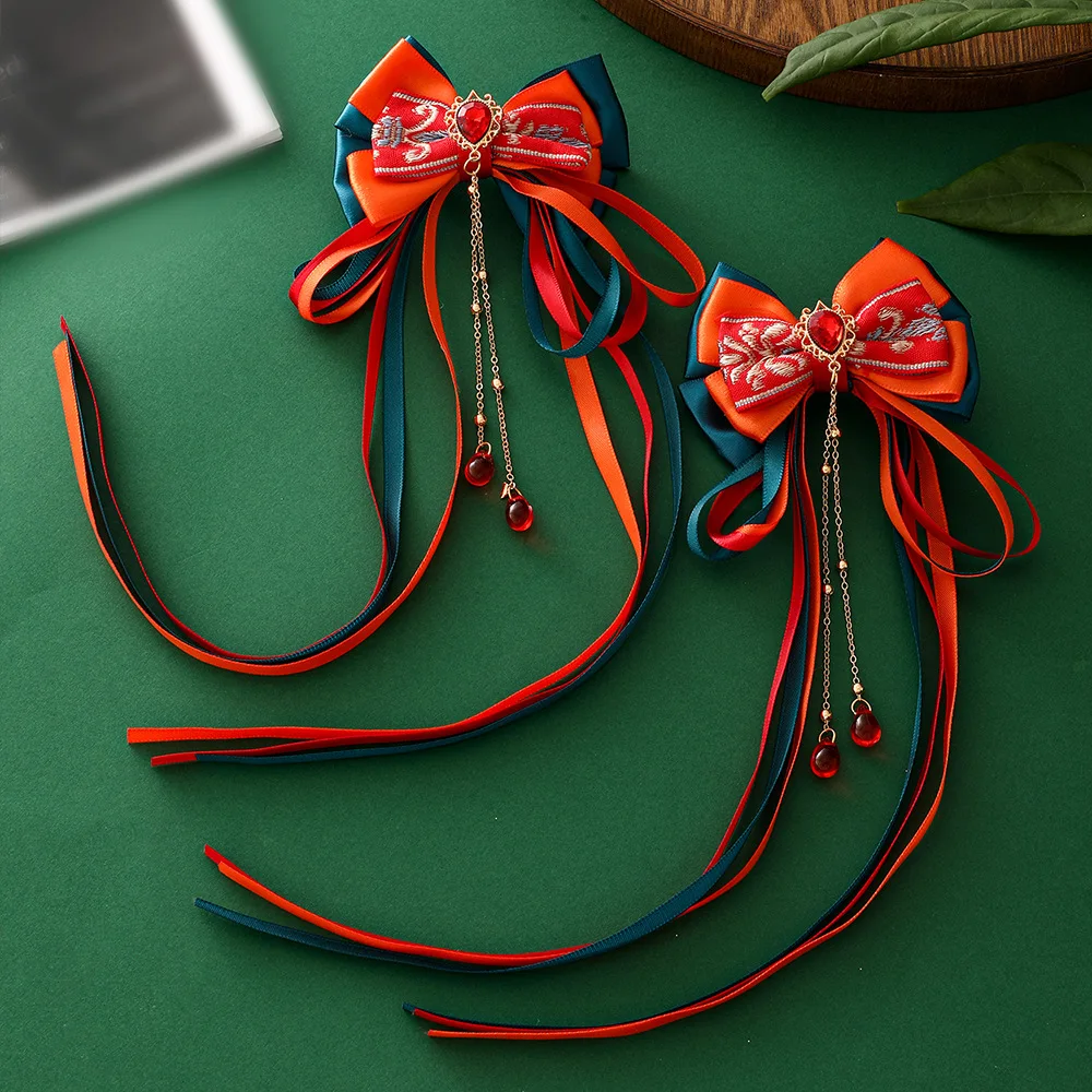 Детские растяжки Dunhuang в древнем стиле кисточки бантики украшения для волос