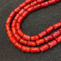 synthetic coral tulip shape imitation red coral 5x8mm through hole beads diy making earrings bracelet necklace jewelry accessory