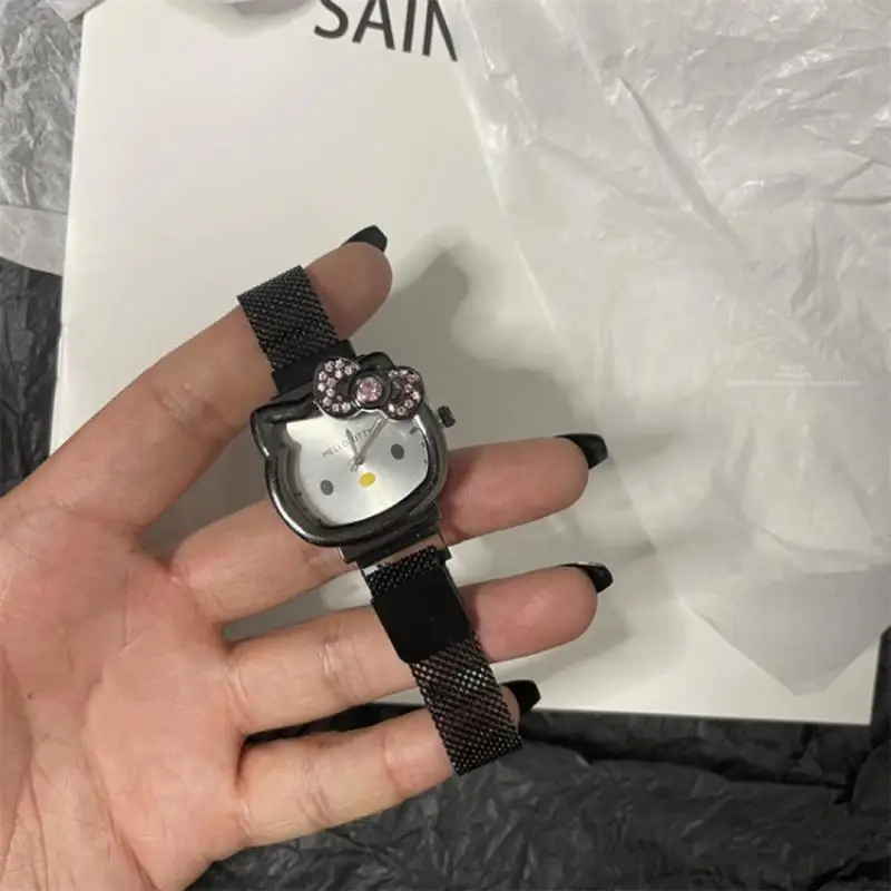 Милые часы Sanrios Hellokittys Мультяшные милые портативные Аниме дорожные кварцевые