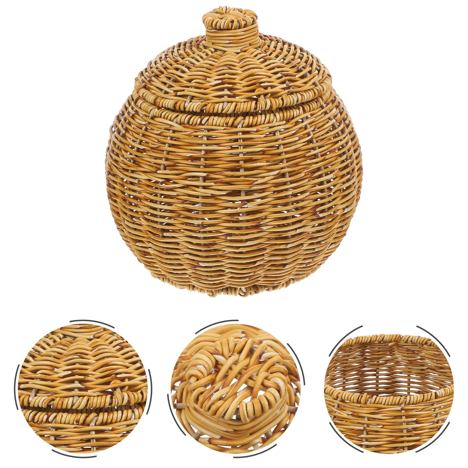

Basket Storagelid Woven Baskets Lids Decorative Sundries Indoormulti Function Toy Lidded