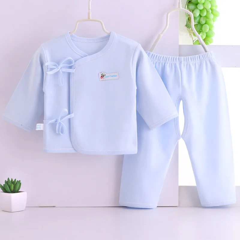Newborn Baby Clothes Boy Girl Infant Suit Long Sleeve Cotton Tops+Pant 2Pcs Set Soft Underwear Toddler Sleepwear Children A555 images - 6