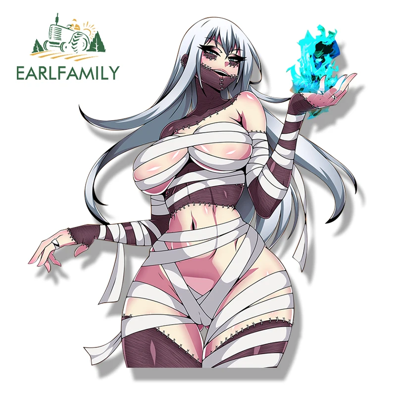 EARLFAMILY 13 см x 12 повязка Dabi Girl Fanart автомобильная наклейка синее пламя JDM